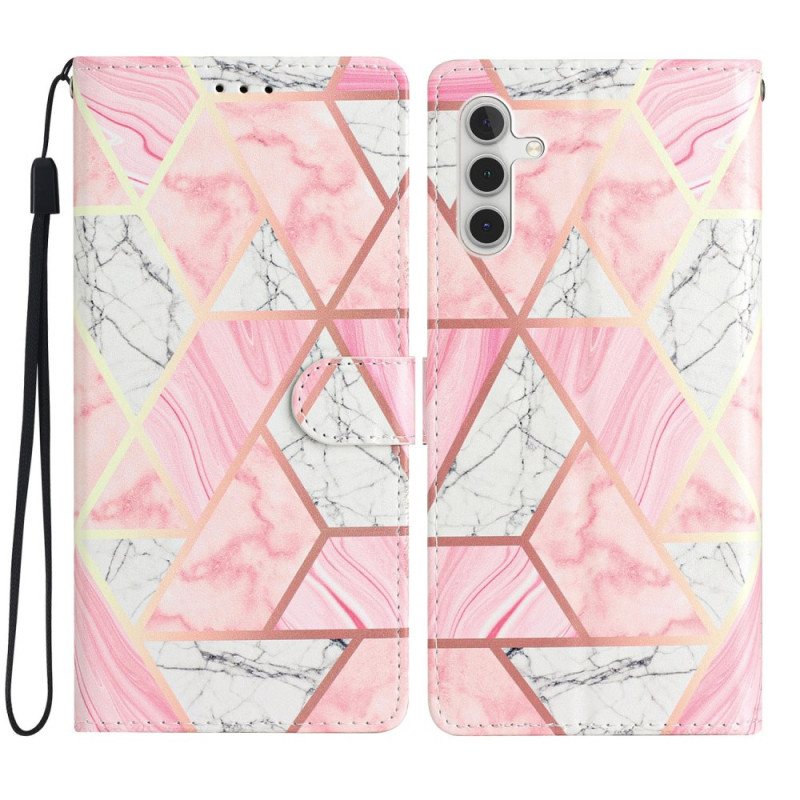 Folio Deksel Samsung Galaxy A15 5g Rosa Marmor Med Stropp
