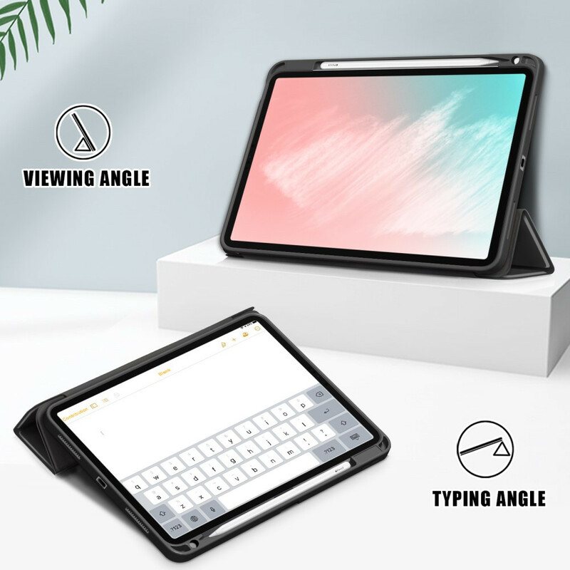 Beskyttelse Deksel Til iPad Air (2022) (2020) Litchi Stylus Holder I Imitert Skinn