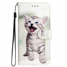Folio Deksel Samsung Galaxy S24 Ultra 5g Thong Cat Beskyttelse Deksel