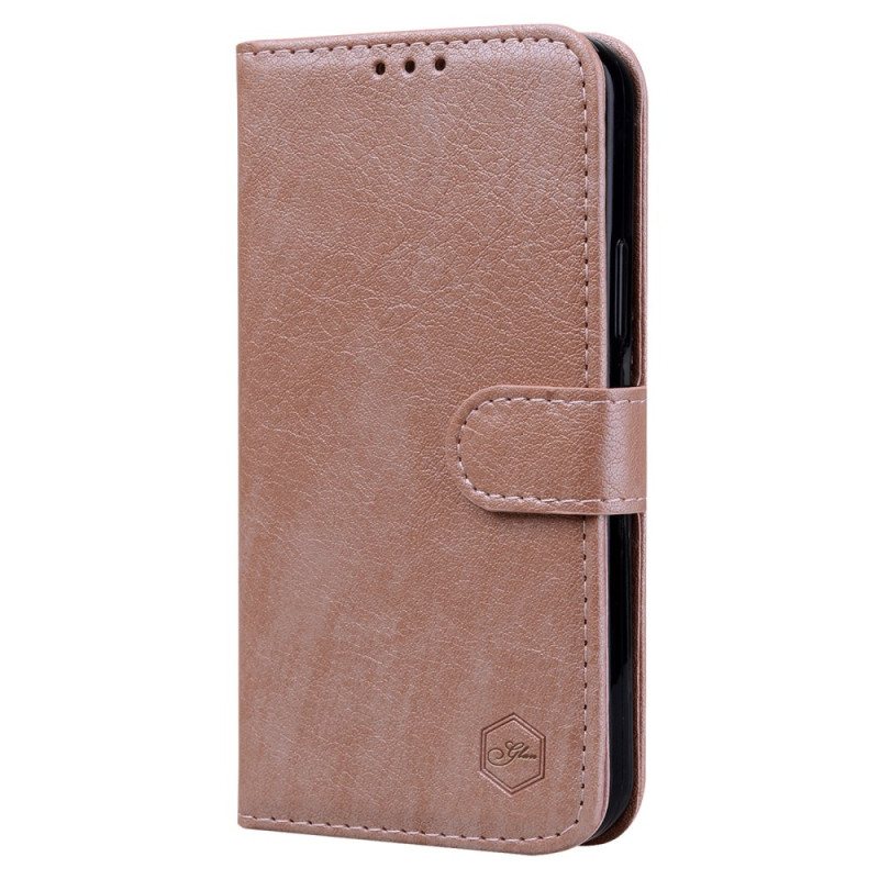 Lærdeksel Folio Deksel Samsung Galaxy S24 Ultra 5g Mobildeksel Retroeffekt