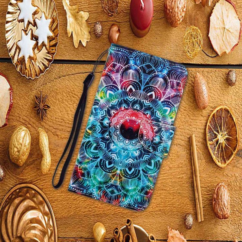 Folio Deksel Samsung Galaxy S24 Plus 5g Mandala Med Stropp