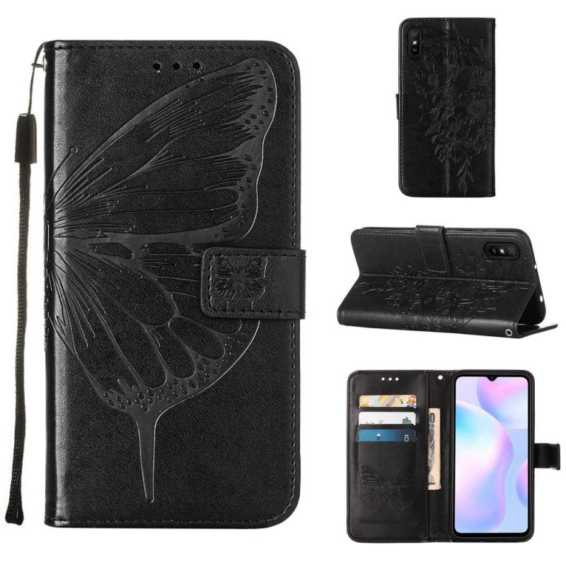 Folio Deksel Til Xiaomi Redmi 9A Sommerfugl Design