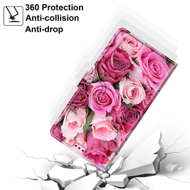 Folio Deksel Til Xiaomi Redmi Note 10 Pro Med Kjede Stropp Roses
