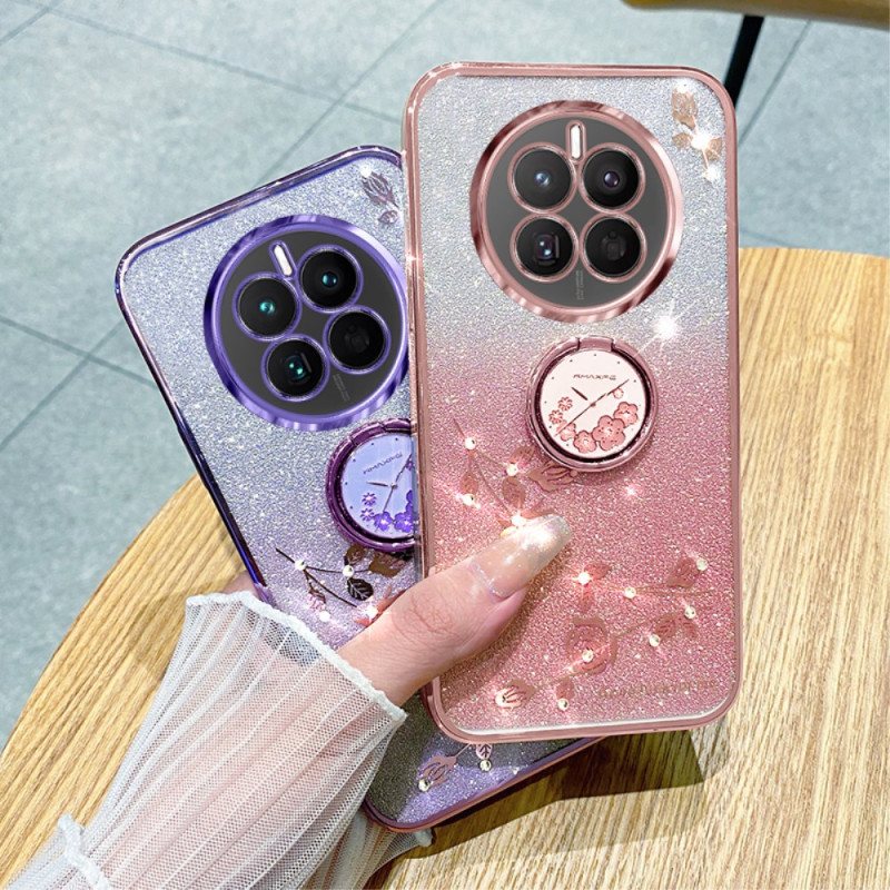 Deksel Realme 12 Pro / 12 Pro Plus Blomster Og Rhinestones Kadem Support