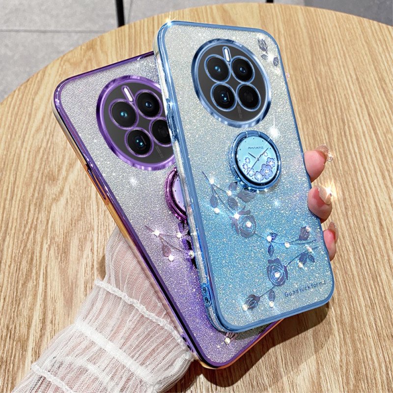 Deksel Realme 12 Pro / 12 Pro Plus Blomster Og Rhinestones Kadem Support
