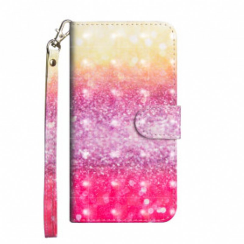 Folio Deksel Til Google Pixel 4A Magenta Glittergradient