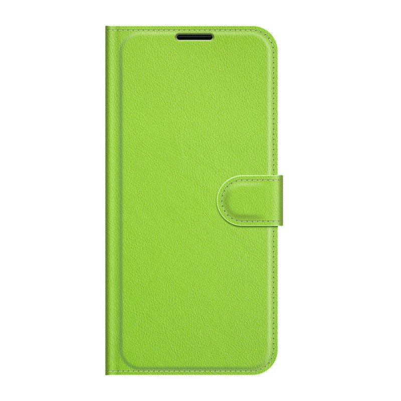 Folio Deksel Til Samsung Galaxy S22 Plus 5G Klassisk Litchi-skinneffekt