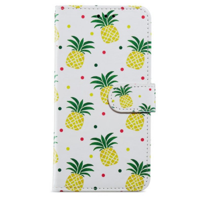 Folio Deksel Til Poco X4 Pro 5G Med Kjede Strappy Ananas