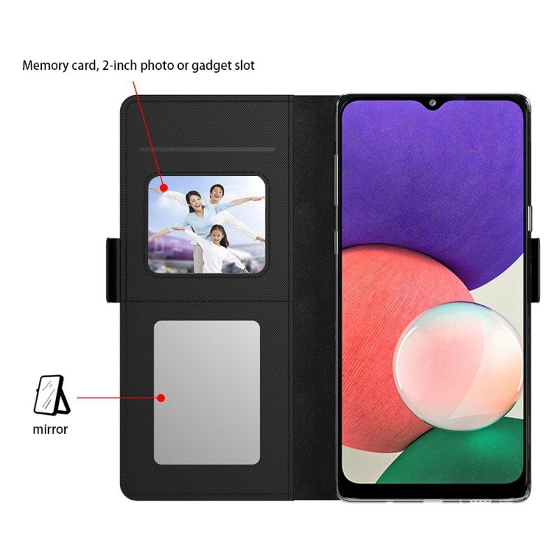 Folio Deksel Til Samsung Galaxy A23 5G Avtakbart Speil Og Kortholder