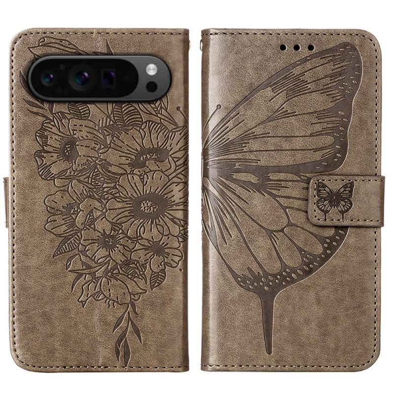 Folio Deksel Til Google Pixel 9 Pro Xl Butterfly Grafisk Snor