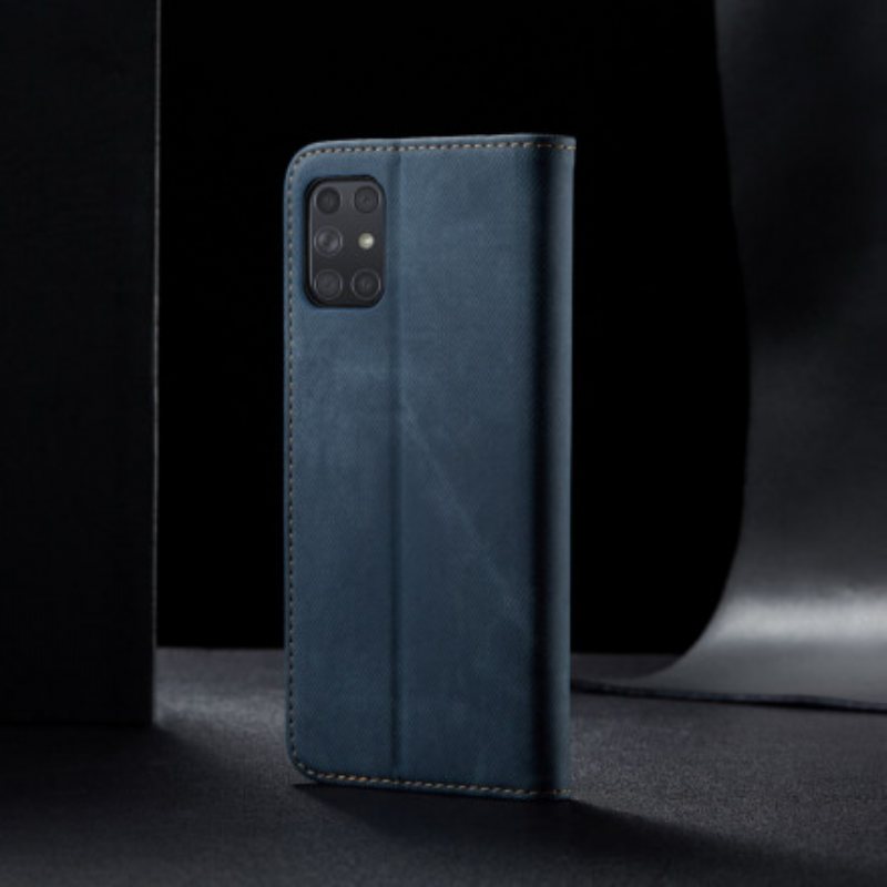 Beskyttelse Deksel Til Samsung Galaxy A72 4G / A72 5G Folio Deksel Denim Stoff