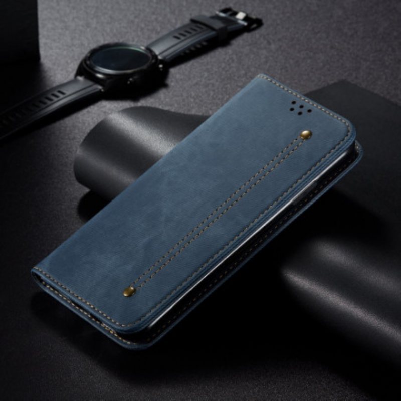 Beskyttelse Deksel Til Samsung Galaxy A72 4G / A72 5G Folio Deksel Denim Stoff