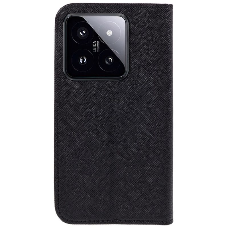 Folio Deksel Xiaomi 14 Pro Teksturert Overflate Beskyttelse Deksel