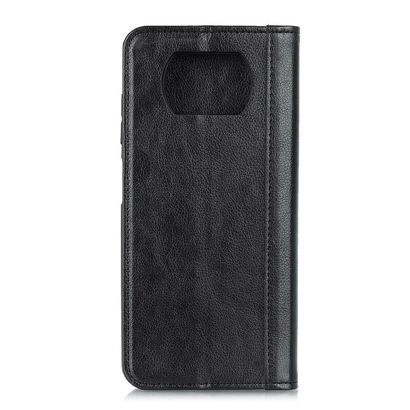 Beskyttelse Deksel Til Poco X3 / X3 Pro / X3 NFC Folio Deksel Elegance Split Litchi Leather