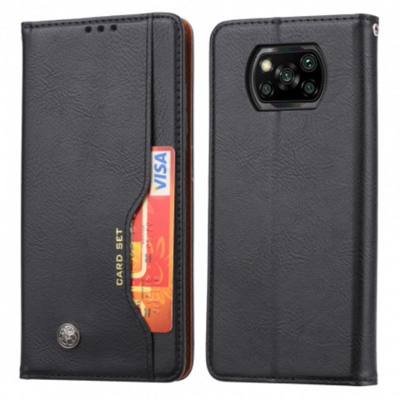 Beskyttelse Deksel Til Poco X3 / X3 Pro / X3 NFC Folio Deksel Kortholder I Kunstskinn