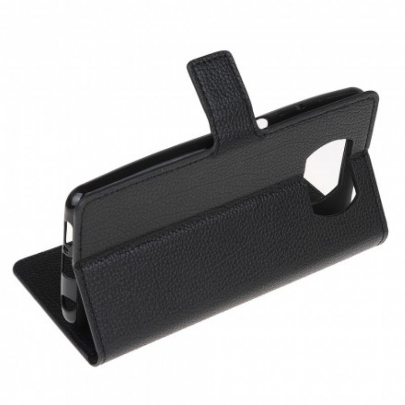 Folio Deksel Til Poco X3 / X3 Pro / X3 NFC Litchi Grain Leather Effect