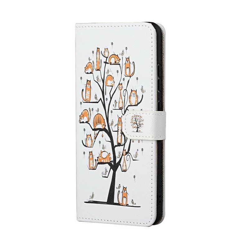 Folio Deksel Til Honor 10X Lite Med Kjede Funky Cats Med Stropp