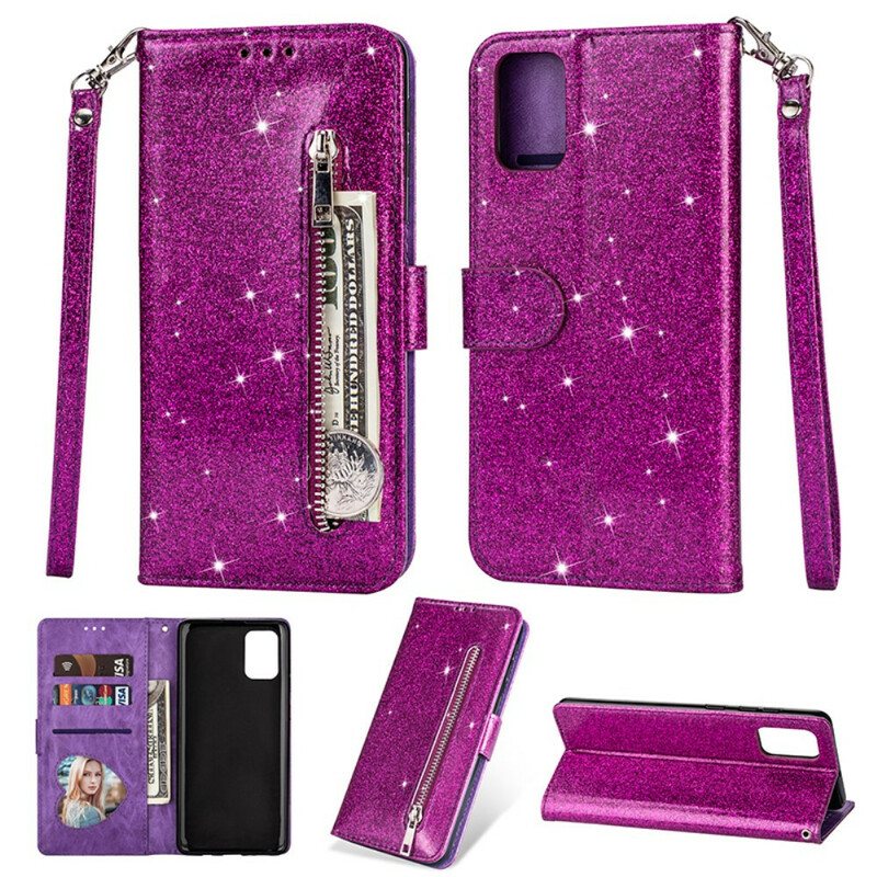 Folio Deksel Til Samsung Galaxy A41 Glitter Myntpung