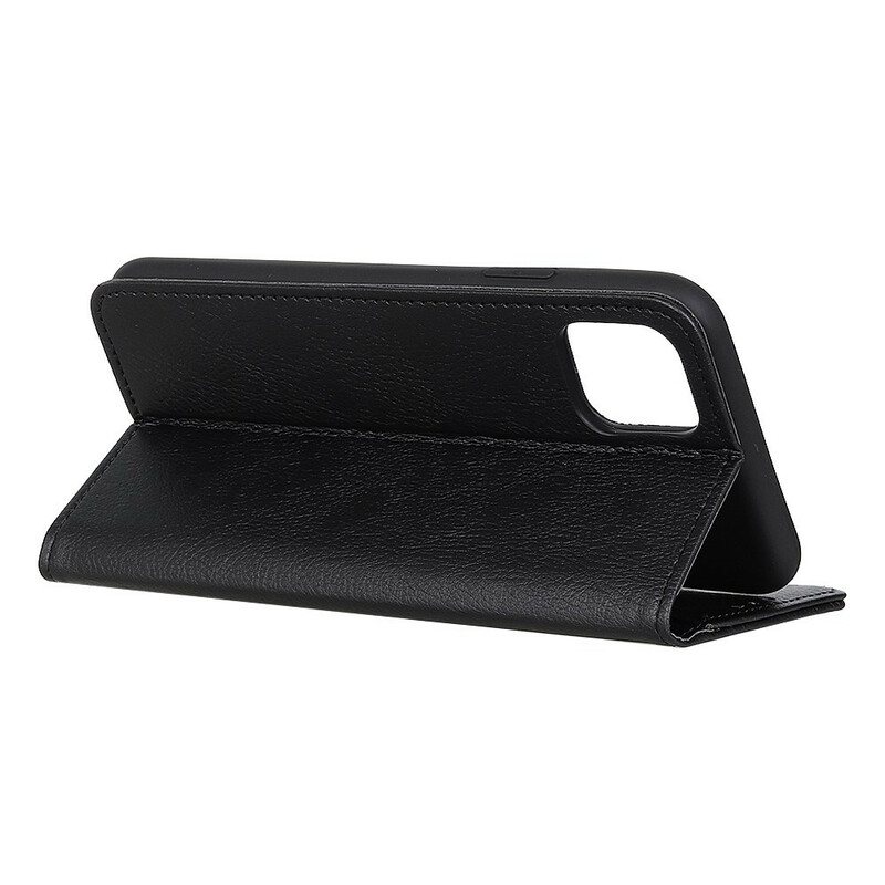 Beskyttelse Deksel Til iPhone 12 / 12 Pro Folio Deksel Litchi Split Leather Business