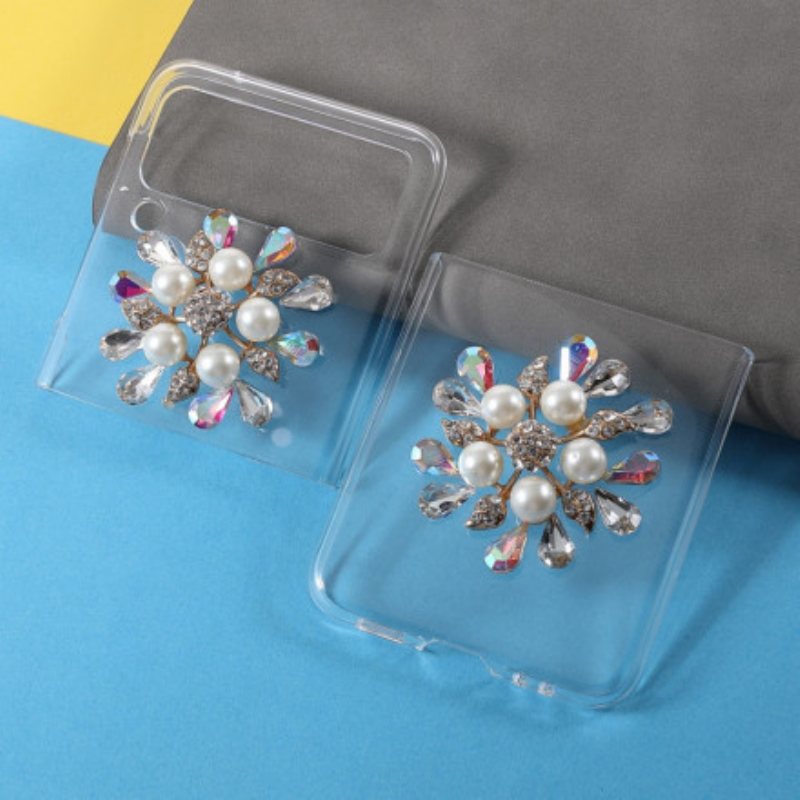 Deksel Til Samsung Galaxy Z Flip 3 5G Folio Deksel Blomster Edelsten