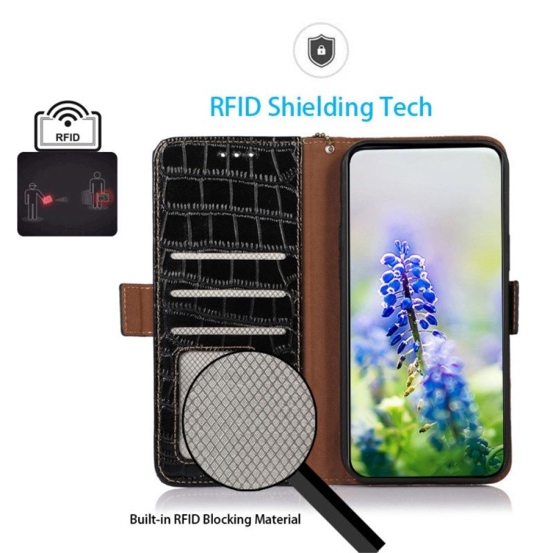Folio Deksel Til Google Pixel 9 Pro Krokodilletekstur Rfid-blokkering