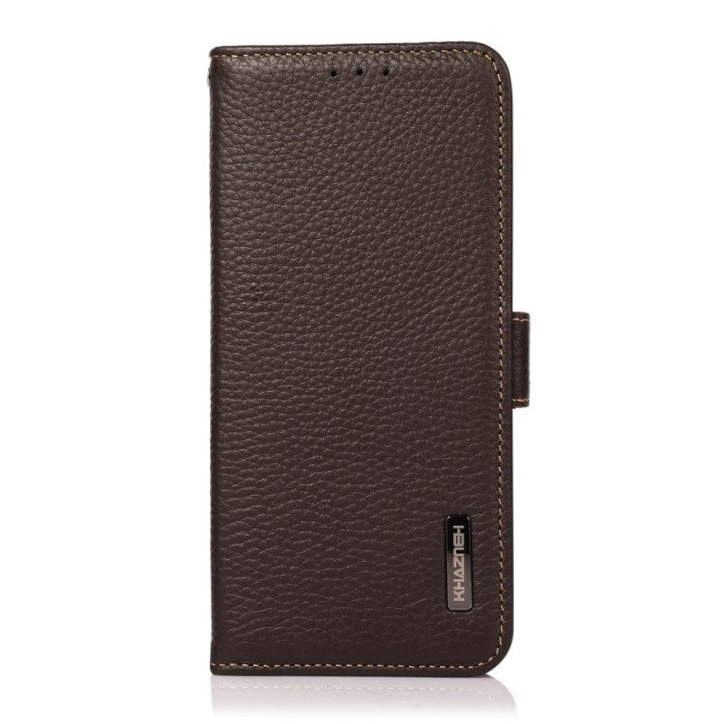 Folio Deksel Til Xiaomi Redmi 10C Litchi-skinn Khazneh Rfid