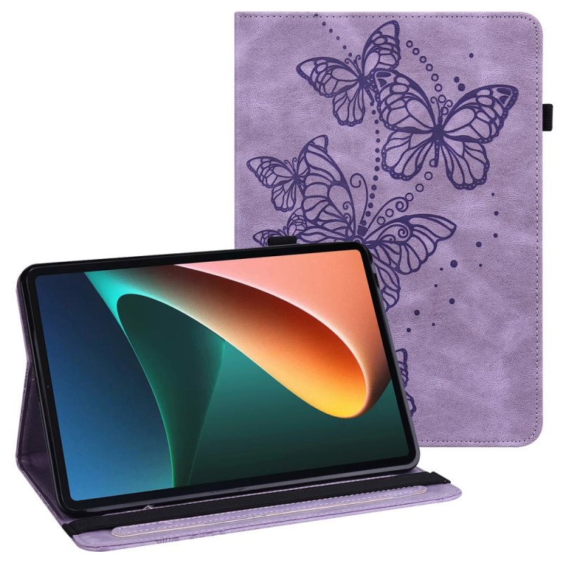 Etui Til Xiaomi Pad 5 Multifunksjonelt Sommerfuglmønster