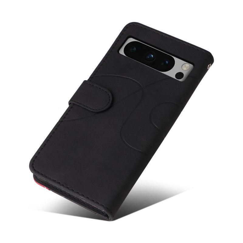Folio Deksel Til Google Pixel 8 Pro Tofarget Med Stropp