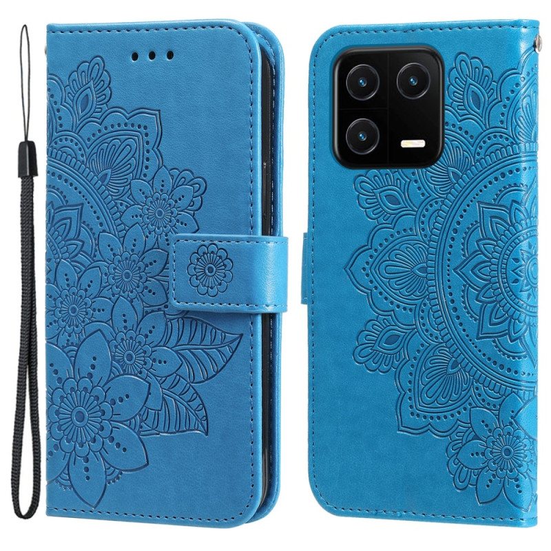 Folio Deksel Til Xiaomi 13 Pro Med Kjede Strappy Mandala