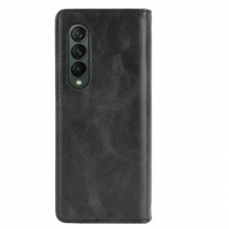 Beskyttelse Deksel Til Samsung Galaxy Z Fold 3 5G Folio Deksel Stilisert Skinneffekt