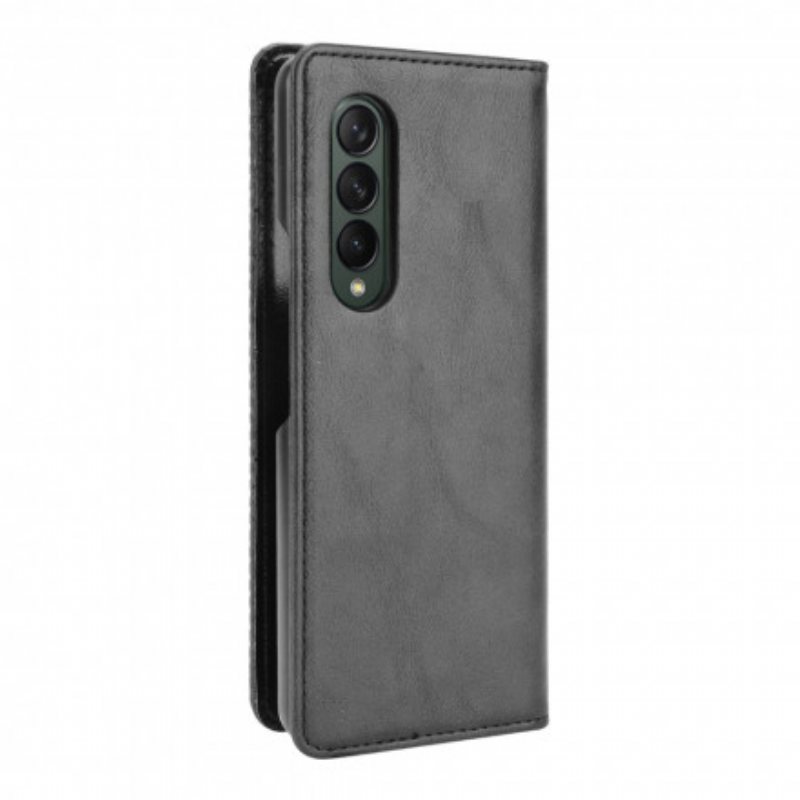 Beskyttelse Deksel Til Samsung Galaxy Z Fold 3 5G Folio Deksel Stilisert Skinneffekt