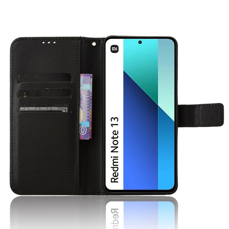 Folio Deksel Til Xiaomi Redmi Note 13 4g Strappy Preget Tekstur