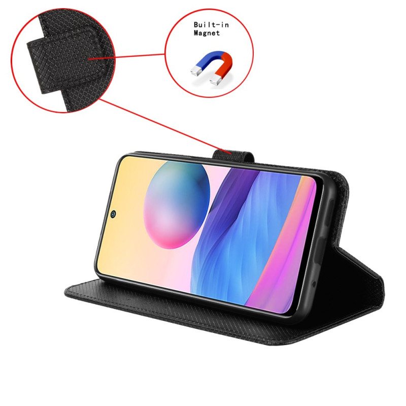 Folio Deksel Til Xiaomi Redmi Note 13 4g Strappy Preget Tekstur