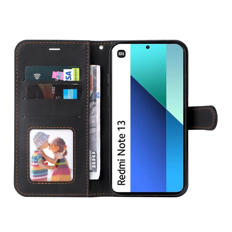 Folio Deksel Xiaomi Redmi Note 13 4g Trefarget Med Stropp