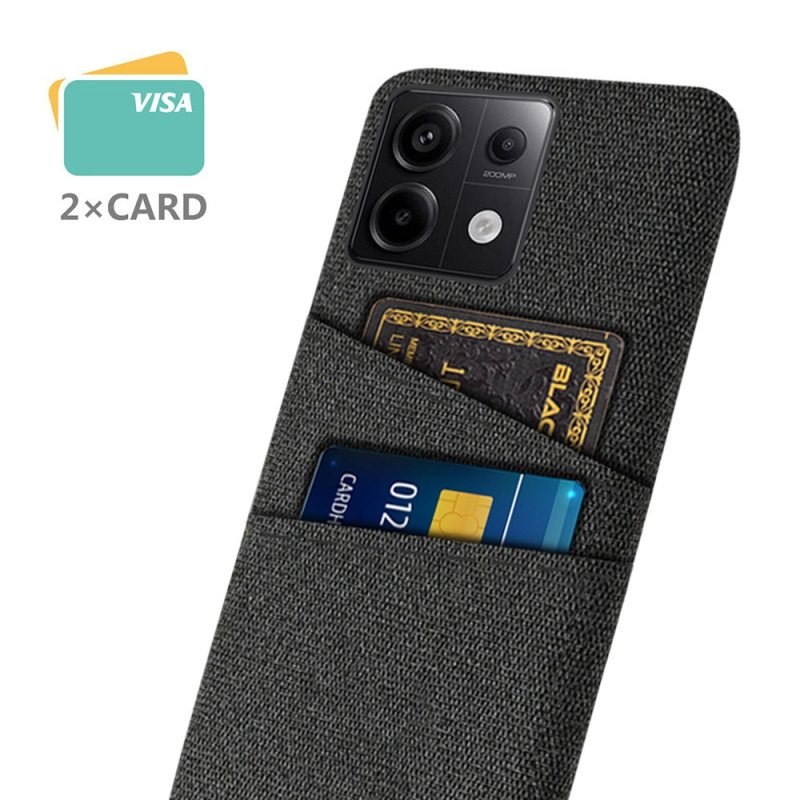 Deksel Xiaomi Redmi Note 13 Pro 5g Dobbel Kortholder I Stoff Beskyttelse Deksel