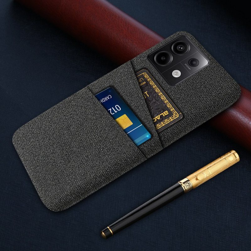 Deksel Xiaomi Redmi Note 13 Pro 5g Dobbel Kortholder I Stoff Beskyttelse Deksel