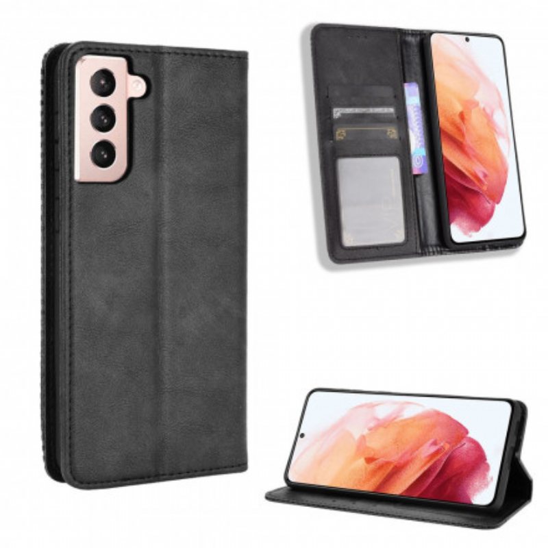 Beskyttelse Deksel Til Samsung Galaxy S21 Plus 5G Folio Deksel Stilisert Vintage Skinneffekt