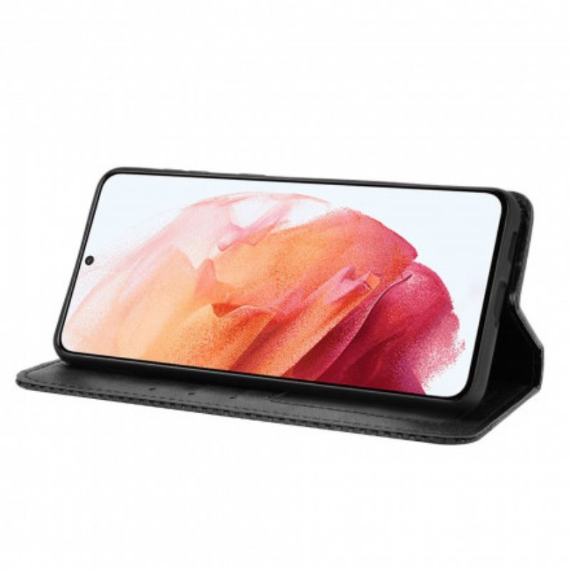 Beskyttelse Deksel Til Samsung Galaxy S21 Plus 5G Folio Deksel Stilisert Vintage Skinneffekt
