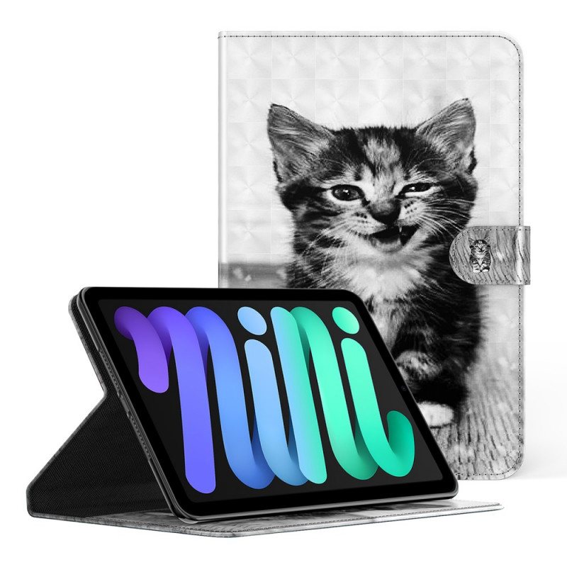 Lærdeksel Til iPad Mini 6 (2021) Kattunge I Imitert Skinn