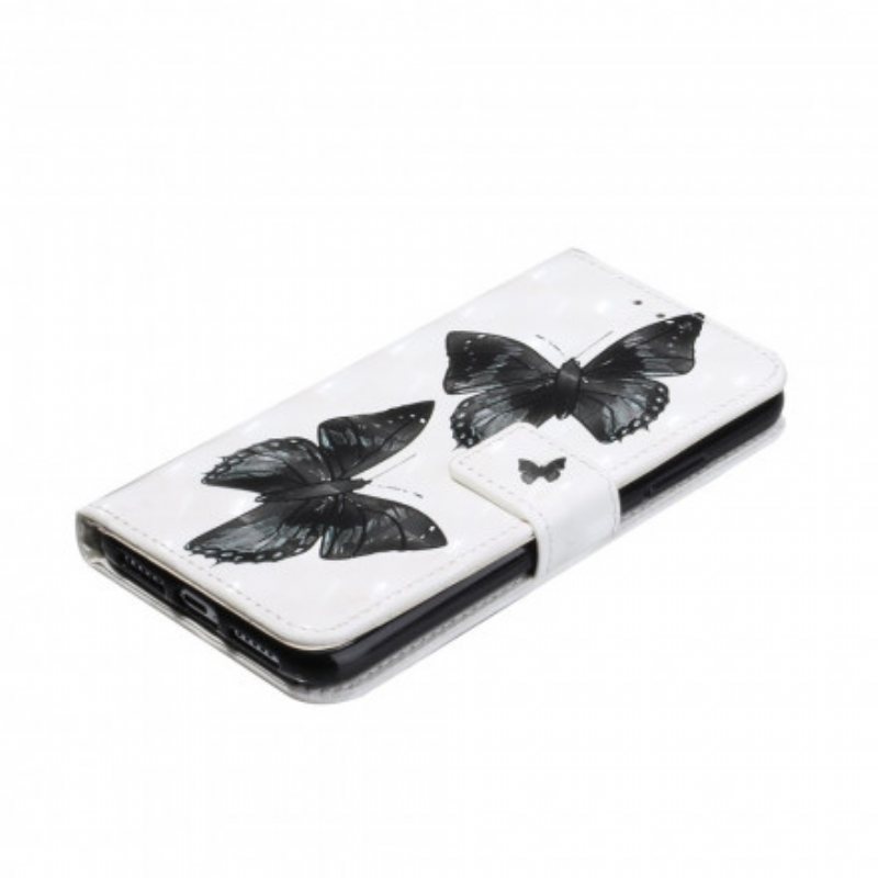 Folio Deksel Til iPhone 11 Med Kjede Butterfly Justerbar Stropp
